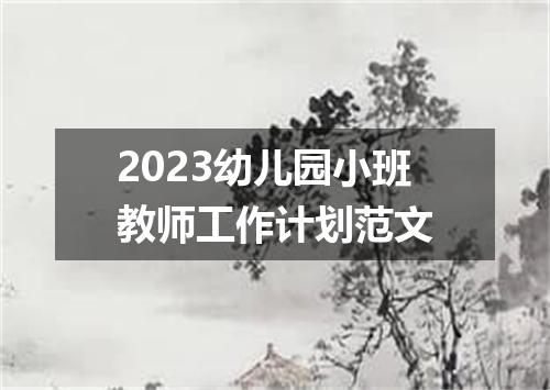 2023幼儿园小班教师工作计划范文