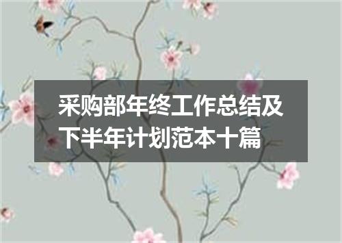 采购部年终工作总结及下半年计划范本十篇