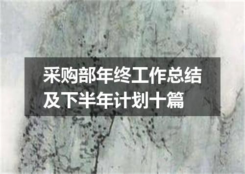 采购部年终工作总结及下半年计划十篇