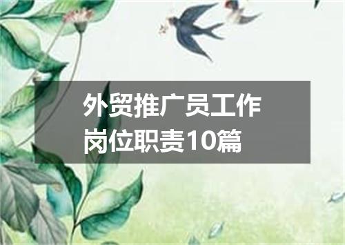 外贸推广员工作岗位职责10篇