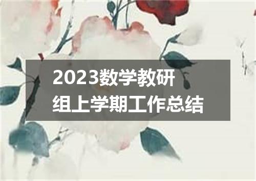 2023数学教研组上学期工作总结