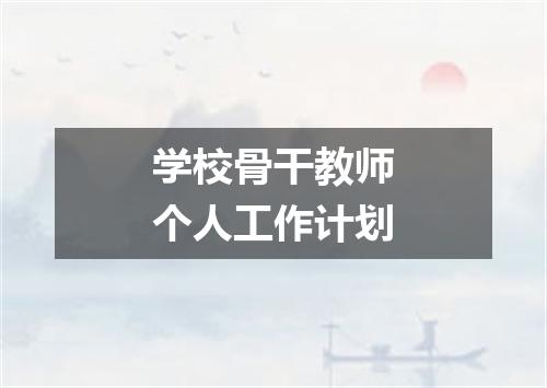学校骨干教师个人工作计划