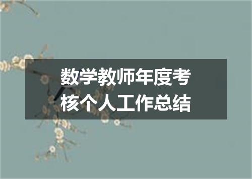 数学教师年度考核个人工作总结