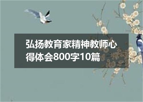 弘扬教育家精神教师心得体会800字10篇