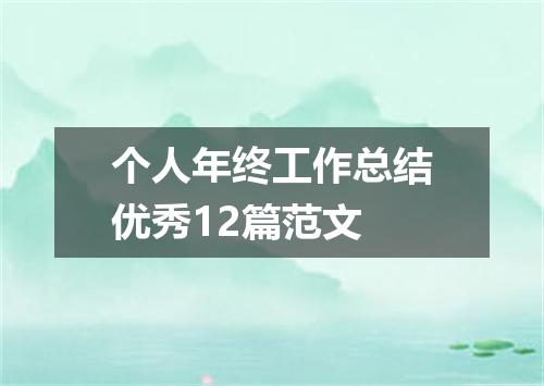 个人年终工作总结优秀12篇范文