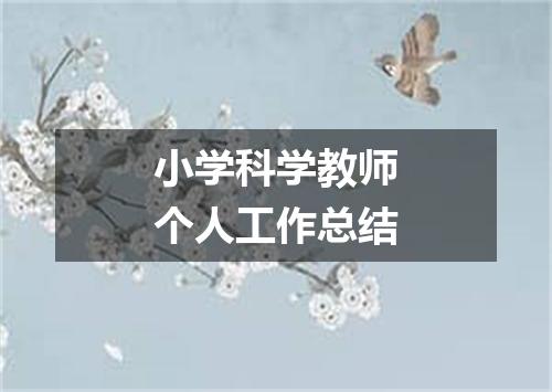 小学科学教师个人工作总结