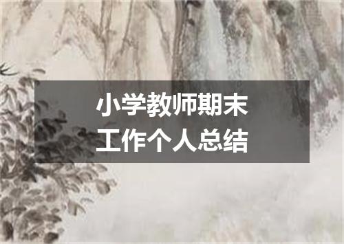 小学教师期末工作个人总结