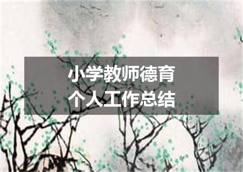 小学教师德育个人工作总结