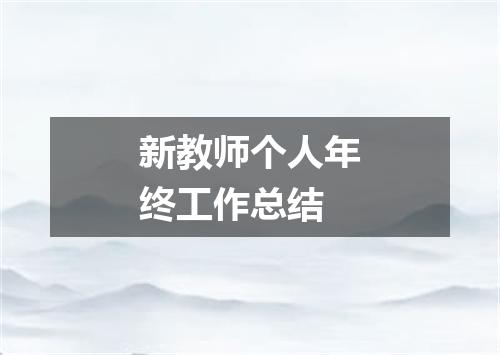 新教师个人年终工作总结