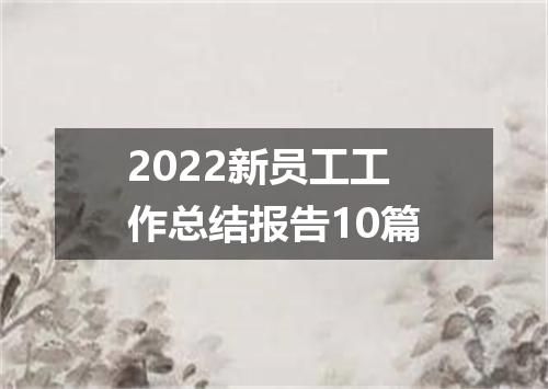 2022新员工工作总结报告10篇