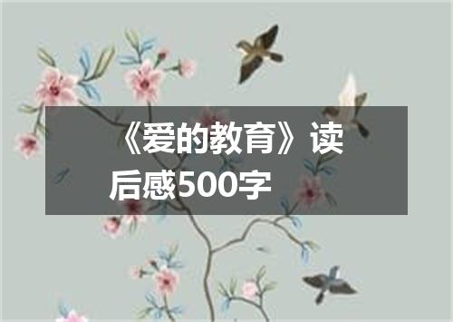 《爱的教育》读后感500字