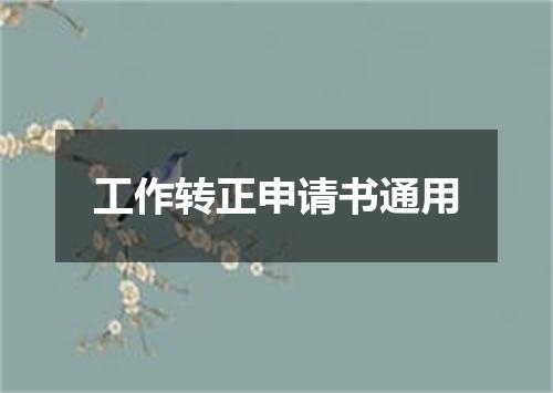 工作转正申请书通用