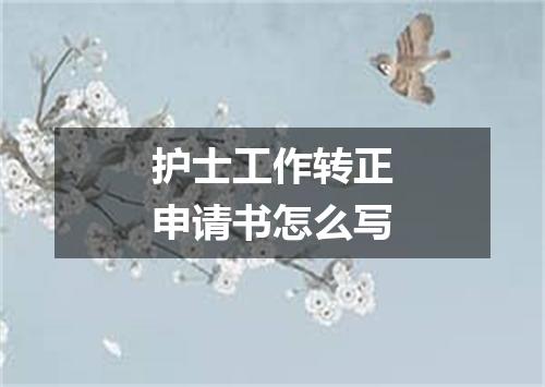 护士工作转正申请书怎么写