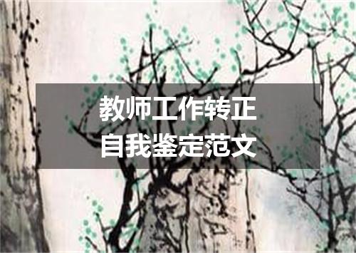 教师工作转正自我鉴定范文