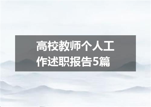 高校教师个人工作述职报告5篇