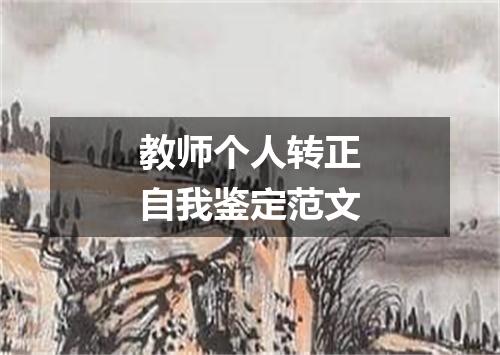 教师个人转正自我鉴定范文