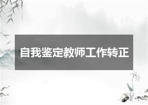 自我鉴定教师工作转正