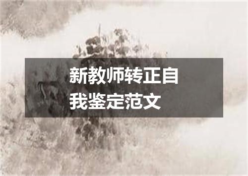 新教师转正自我鉴定范文