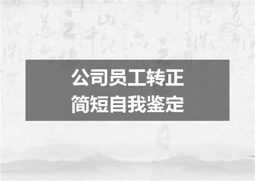 公司员工转正简短自我鉴定