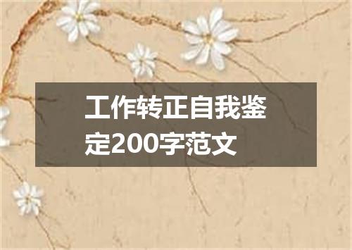 工作转正自我鉴定200字范文