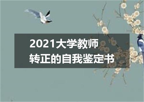 2021大学教师转正的自我鉴定书