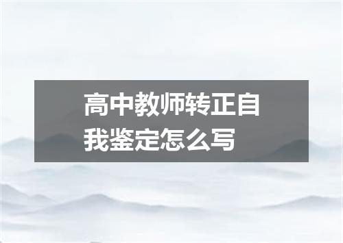 高中教师转正自我鉴定怎么写