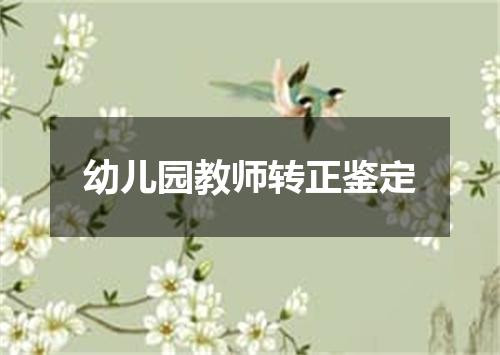 幼儿园教师转正鉴定