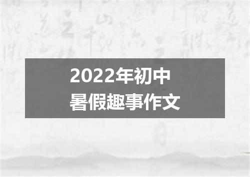 2022年初中暑假趣事作文