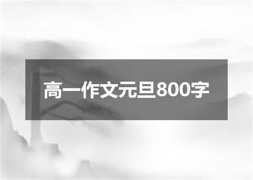 高一作文元旦800字