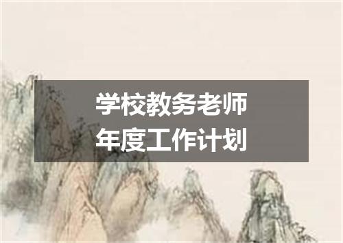 学校教务老师年度工作计划