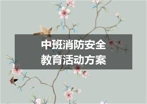 中班消防安全教育活动方案