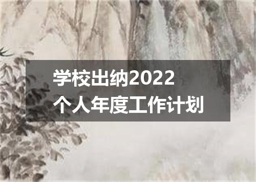 学校出纳2022个人年度工作计划