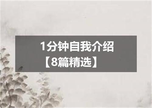 1分钟自我介绍【8篇精选】