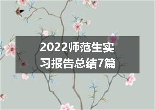 2022师范生实习报告总结7篇