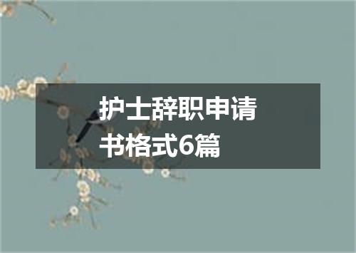 护士辞职申请书格式6篇