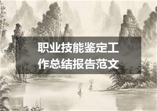 职业技能鉴定工作总结报告范文