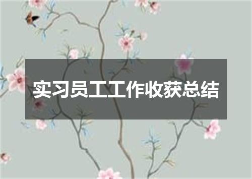 实习员工工作收获总结