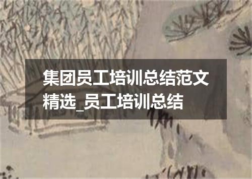 集团员工培训总结范文精选_员工培训总结