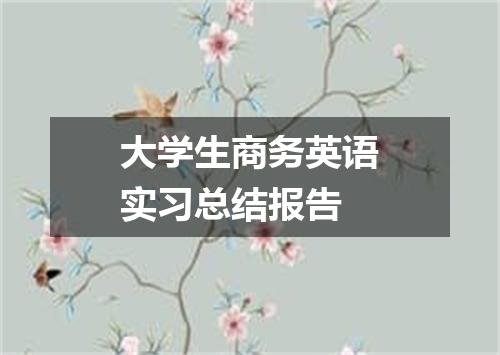 大学生商务英语实习总结报告