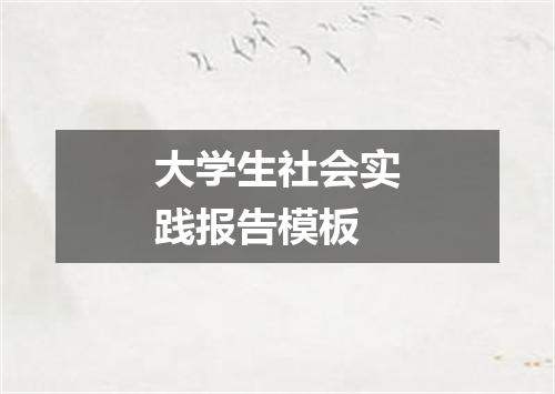 大学生社会实践报告模板
