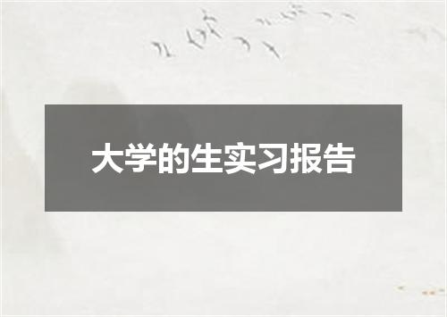 大学的生实习报告