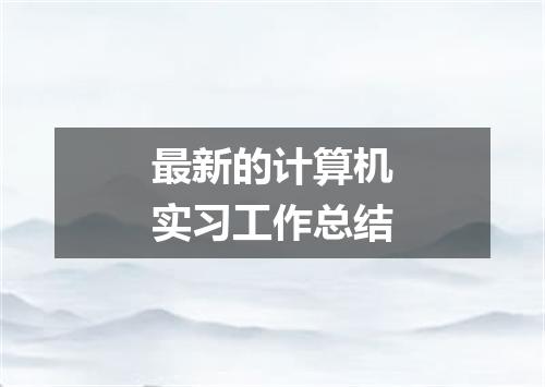 最新的计算机实习工作总结