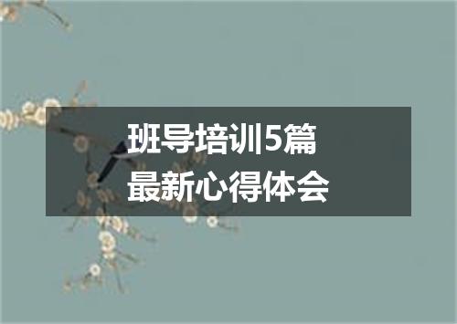 班导培训5篇最新心得体会