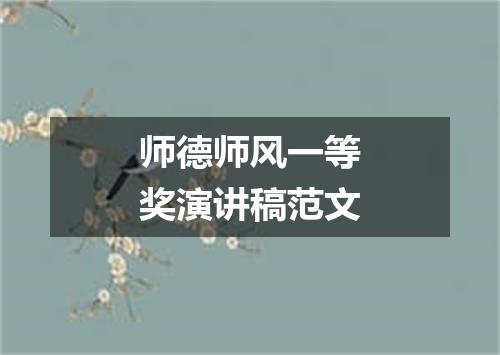 师德师风一等奖演讲稿范文