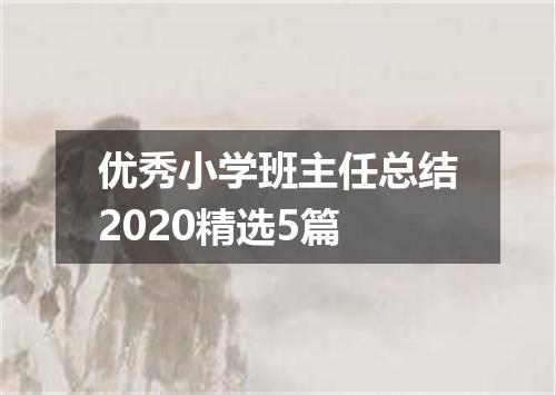优秀小学班主任总结2020精选5篇