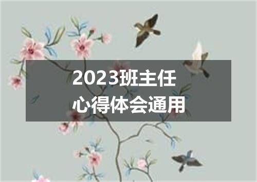 2023班主任心得体会通用