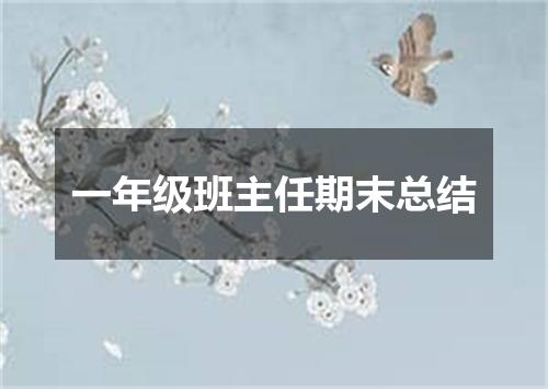 一年级班主任期末总结