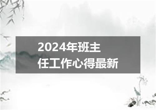 2024年班主任工作心得最新