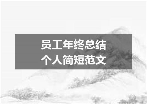 员工年终总结个人简短范文