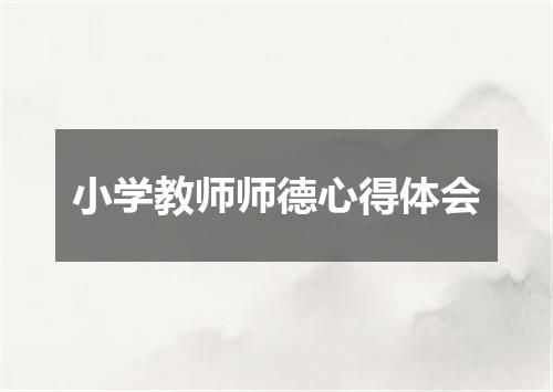 小学教师师德心得体会